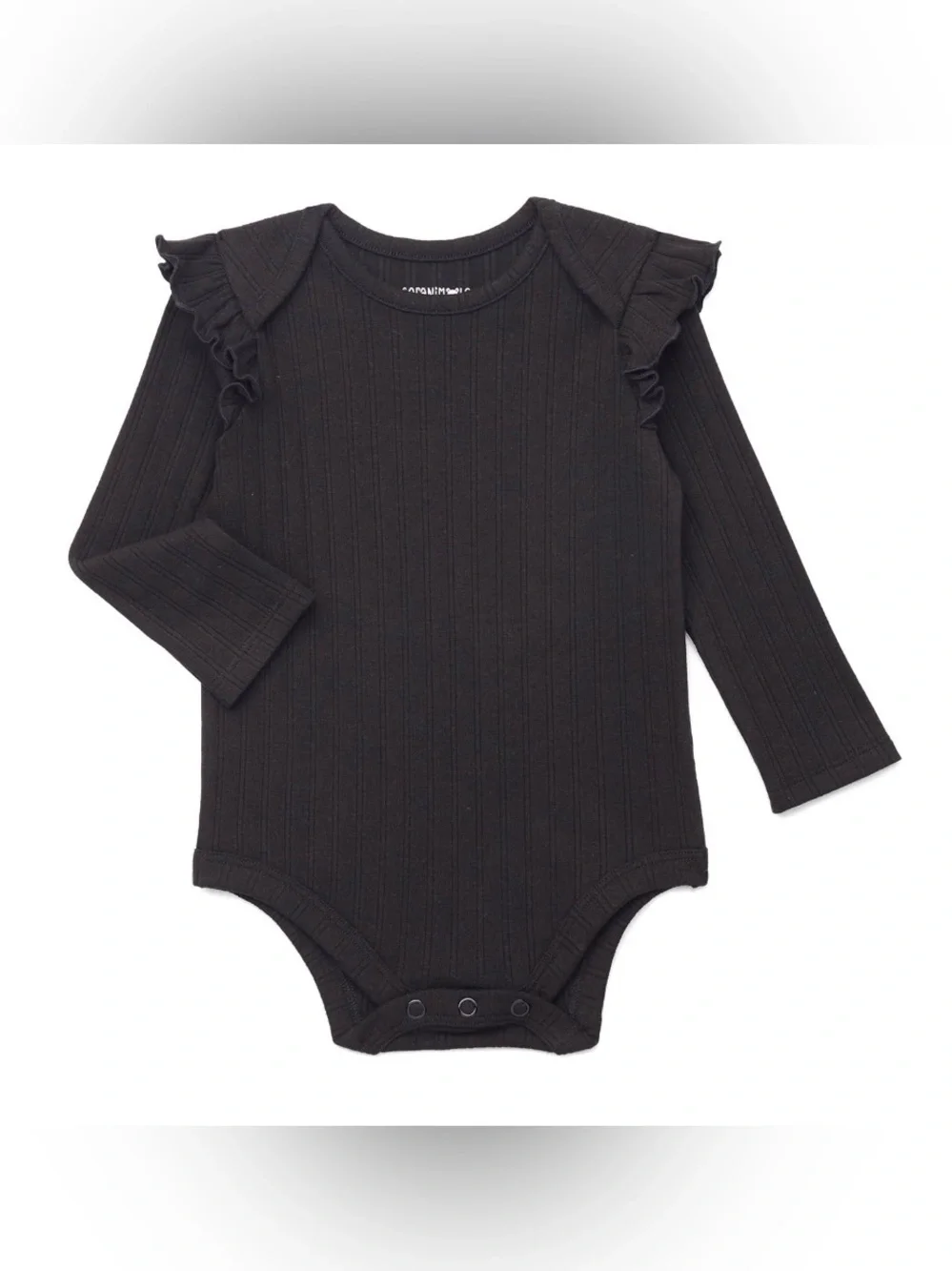 BABY GIRL RUFFLE BLACK BODYSUIT